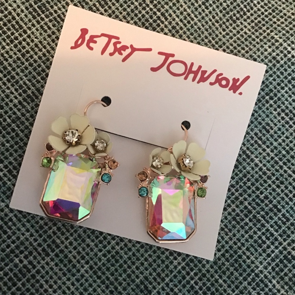 Betsey Johnson Multicolor Crystal Earrings